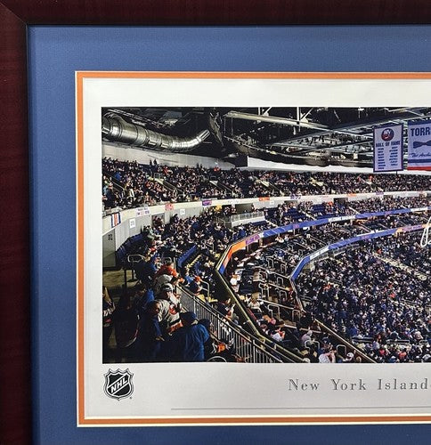 NY Islanders Team Signed Framed UBS Pano Photo Denis Potvin Billy Smith Auto PSA