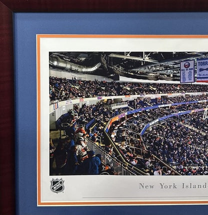 NY Islanders Team Signed Framed UBS Pano Photo Denis Potvin Billy Smith Auto PSA