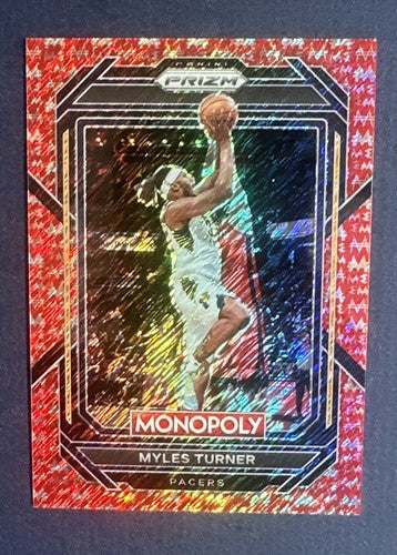 2022-23 Panini Prizm Monopoly Myles Turner Pacers Shimmer Prizm /100 Mint