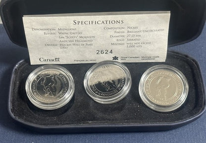 2009 ROYAL CANADIAN MINT HOCKEY HALL OF FAME NICKEL SET Wayne Gretzky HOF /5000