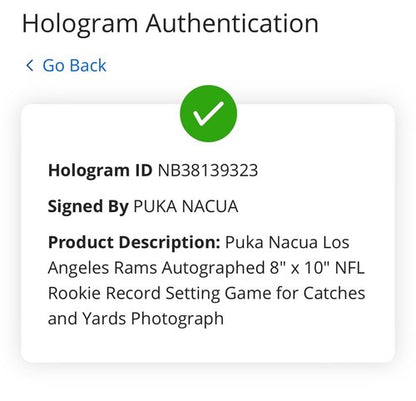 Puka Nacua Signed 8x10 Framed Photo  Rams Rookie Record Auto Fanatics COA