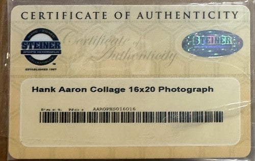 Hank Aaron Signed 16x20 Framed Career 715 Photo Braves Auto Steiner COA HOF