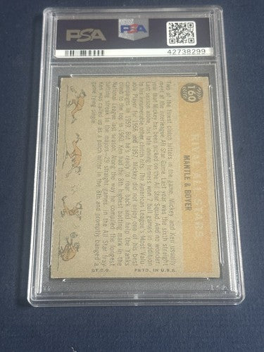 1960 Topps Mickey Mantle Ken Boyer Rival All Stars #160 PSA 5 Centered Nicer