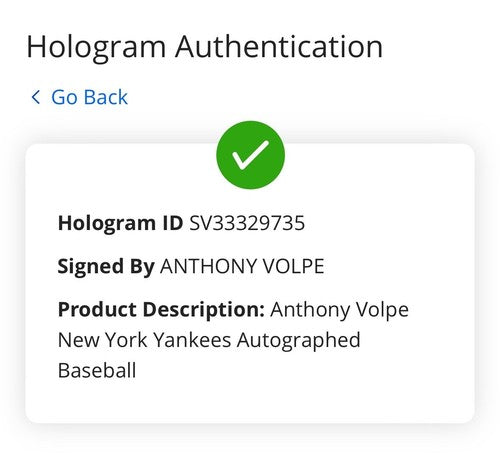 Anthony Volpe Yankees Signed Official MLB Baseball Rookie Auto Fanatics MLB