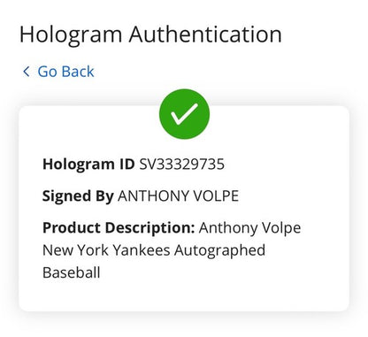 Anthony Volpe Yankees Signed Official MLB Baseball Rookie Auto Fanatics MLB