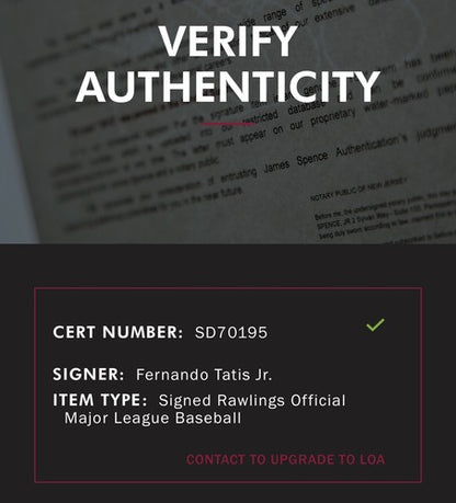 Fernando Tatis Jr Signed Official MLB Baseball Padres Rookie Full Name Auto JSA