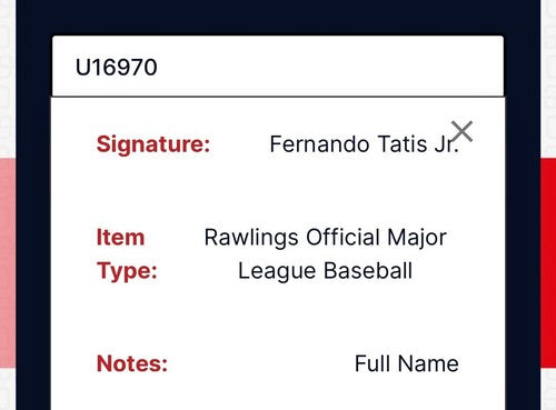 Fernando Tatis Jr Signed Official MLB Baseball Padres Rookie Full Name Auto JSA