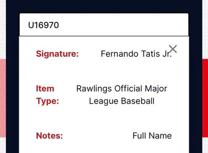 Fernando Tatis Jr Signed Official MLB Baseball Padres Rookie Full Name Auto JSA