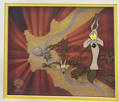 Wile E Coyote Falling Framed Chuck Jones Dimensional Sericel Art LE Warner Bros