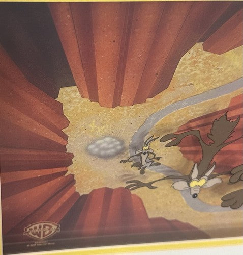 Wile E Coyote Falling Framed Chuck Jones Dimensional Sericel Art LE Warner Bros