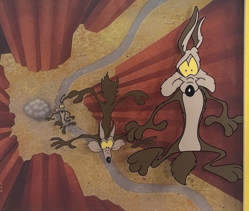 Wile E Coyote Falling Framed Chuck Jones Dimensional Sericel Art LE Warner Bros