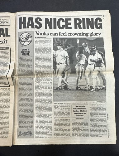 Oct 27 1996 Daily News Newspaper Top of the World NY Yankees Champs Strawberry