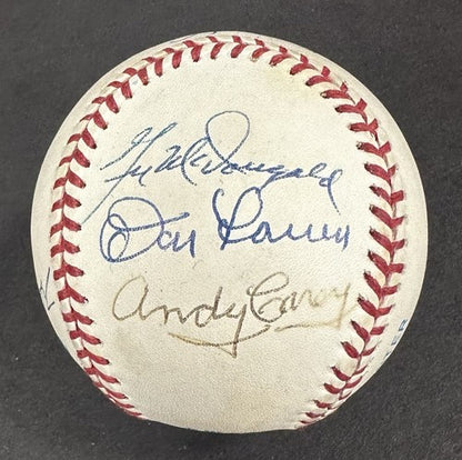 NY Yankees Multi Signed AL Baseball Don Larsen WS PG 6 Auto Enos Slaughter COA