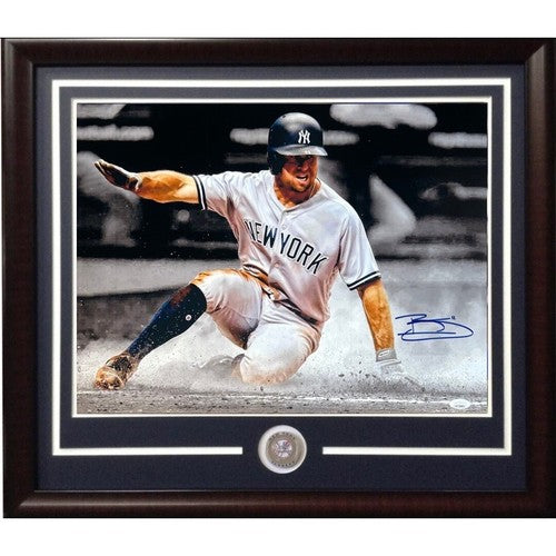 Brett Gardner Signed 16x20 Spotlight Photo Framed NY Yankees Autograph JSA COA
