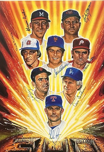 300 Win Ron Lewis Signed 18x24 LE Litho 8 Auto Nolan Ryan Tom Seaver JSA LOA