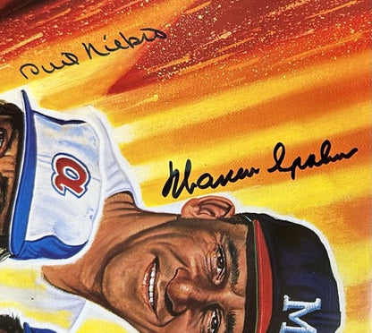 300 Win Ron Lewis Signed 18x24 LE Litho 8 Auto Nolan Ryan Tom Seaver JSA LOA
