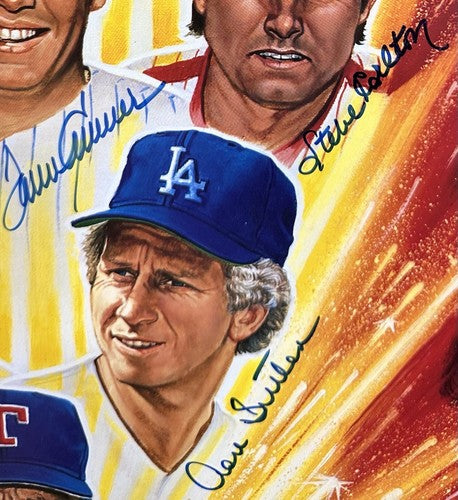 300 Win Ron Lewis Signed 18x24 LE Litho 8 Auto Nolan Ryan Tom Seaver JSA LOA