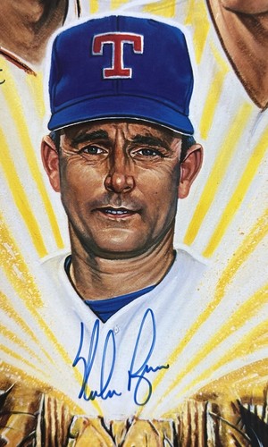 300 Win Ron Lewis Signed 18x24 LE Litho 8 Auto Nolan Ryan Tom Seaver JSA LOA