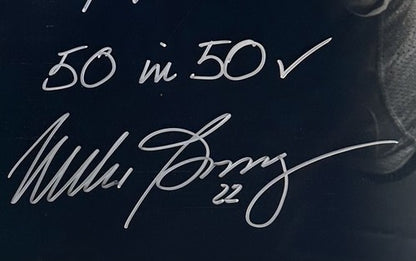 Mike Bossy Signed 16x20 Framed Photo 50 Goals Story Board Auto Islanders BAS COA