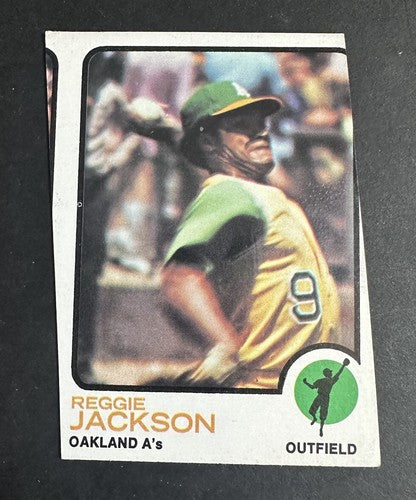 1973 TOPPS # 255 REGGIE JACKSON Crazy Angle Miscut Error Nm Nice Hof
