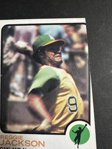 1973 TOPPS # 255 REGGIE JACKSON Crazy Angle Miscut Error Nm Nice Hof