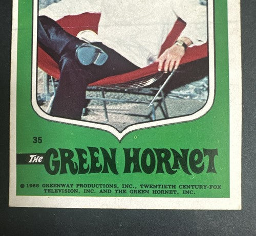 Green Hornet Kato Bruce Lee 1966 Topps Green Hornet Stickers #35 Nice Near Mint
