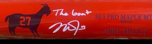 Mike Trout Signed Old Hickory Pro Maple MT27 Bat The Goat Auto Angels MLB Coa