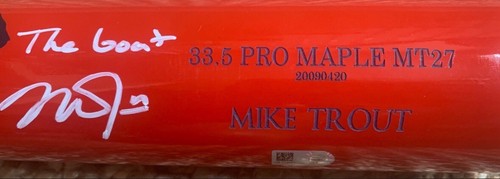 Mike Trout Signed Old Hickory Pro Maple MT27 Bat The Goat Auto Angels MLB Coa