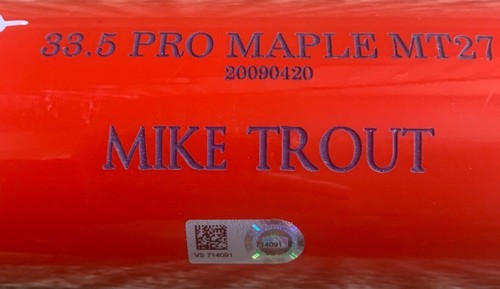 Mike Trout Signed Old Hickory Pro Maple MT27 Bat The Goat Auto Angels MLB Coa