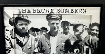 The Bronx Bombers NYPD FDNY Babe Ruth Lou Gehrig 3D Framed Photo NY Yankees Auto