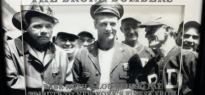 The Bronx Bombers NYPD FDNY Babe Ruth Lou Gehrig 3D Framed Photo NY Yankees Auto