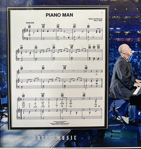 Billy Joel 3D Framed Photo Piano Man Sheet Music Shea Stadium Printed Auto Mets