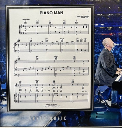 Billy Joel 3D Framed Photo Piano Man Sheet Music Shea Stadium Printed Auto Mets