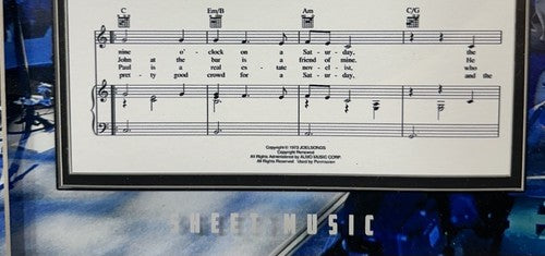Billy Joel 3D Framed Photo Piano Man Sheet Music Shea Stadium Printed Auto Mets