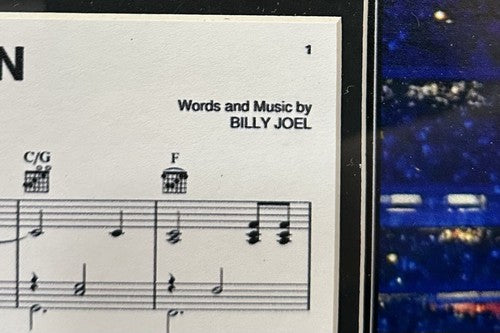 Billy Joel 3D Framed Photo Piano Man Sheet Music Shea Stadium Printed Auto Mets