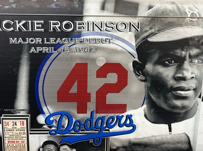 Jackie Robinson 3D Framed Photo Brooklyn Dodgers MLB Debut Ticket Facsimile Auto