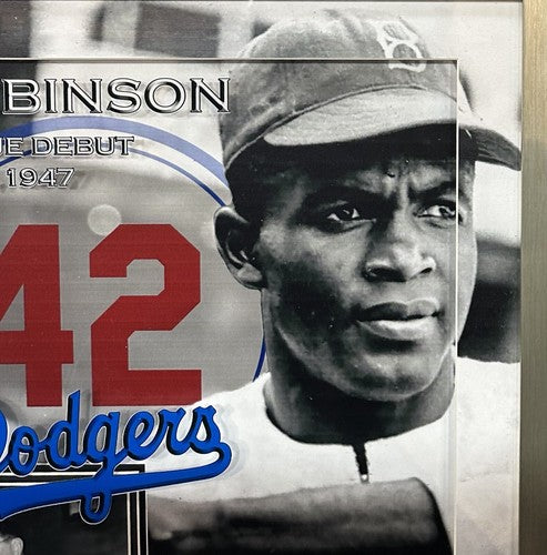 Jackie Robinson 3D Framed Photo Brooklyn Dodgers MLB Debut Ticket Facsimile Auto