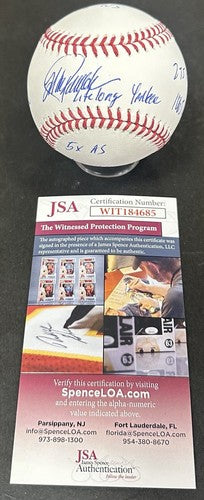 Jorge Posada Signed MLB 6 Career Stat Baseball LE /20 NY Yankees Auto JSA COA