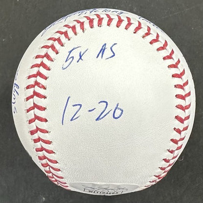 Jorge Posada Signed MLB 6 Career Stat Baseball LE /20 NY Yankees Auto JSA COA