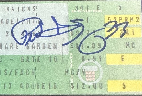 1985 PATRICK EWING SIGNED NBA DEBUT TICKET STUB 10/26/85 KNICKS Hof PSA 10 Auto