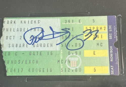 1985 PATRICK EWING SIGNED NBA DEBUT TICKET STUB 10/26/85 KNICKS Hof PSA 10 Auto