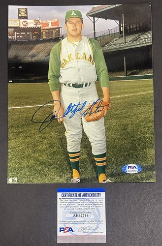Jim Catfish Hunter Signed 8x10 Photo Oakland Athletics A’s Mint Auto PSA HOF