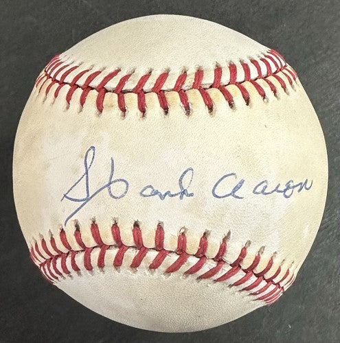 Hank Aaron Signed Official NL Baseball Atlanta Braves Autograph PSA COA HOF