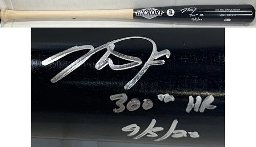 Mike Trout Signed Old Hickory Game Model Bat 300 HR Autograph LA Angels MLB Holo