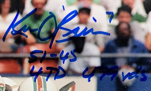 Ken O’Brien Signed 8x10 Framed Photo NY Jets OT Shootout Game 4TDs Auto Jsa Coa