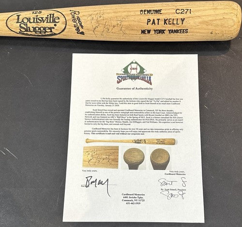 Bo Jackson Signed LS C271 Pat Kelly Game Issued Bat To Pat Auto White Sox COA