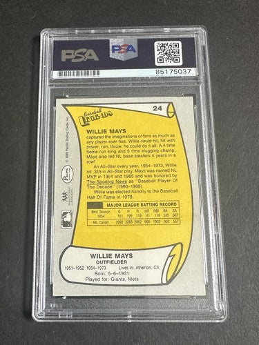 Willie Mays 1988 Pacific #24 PSA Authentic Gem Mint Auto New York Giants Hof