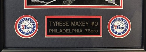 Tyrese Maxey Signed 11x14 Framed Photo Plaque Auto Philadelphia 76ers Fanatics