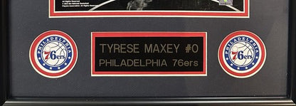 Tyrese Maxey Signed 11x14 Framed Photo Plaque Auto Philadelphia 76ers Fanatics