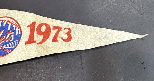Vintage 1973 NY Mets World Series Champs Roster Phantom Pennant Willie Mays Rare